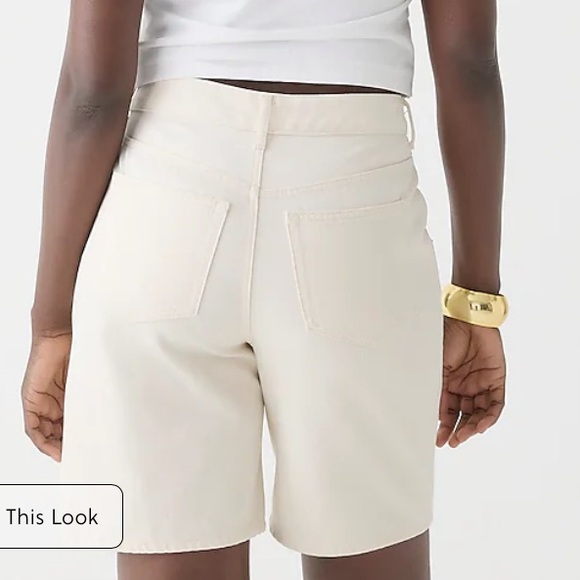 JCrew Midlength denim shorts ecru high-waist classy off white jeans white - Picture 3 of 5
